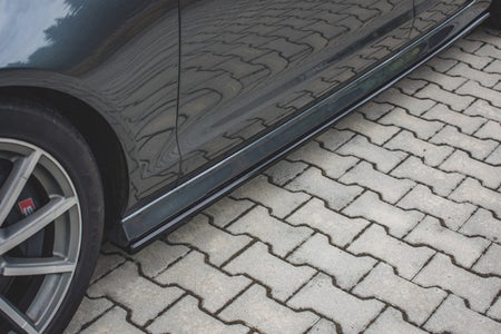 Maxton Side Skirts Audi S6 / A6 S-Line C7 Fl  - Gloss Black