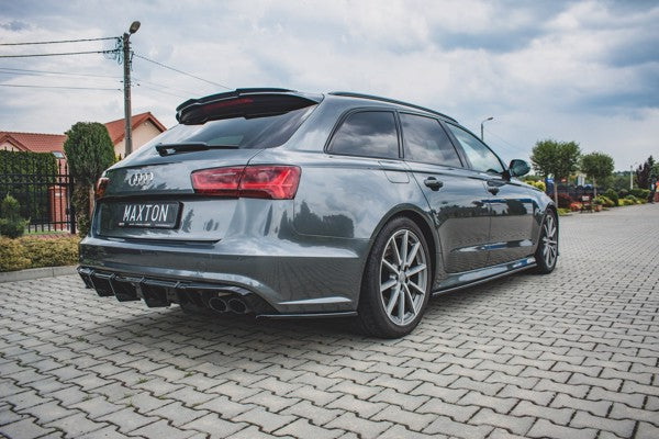 Maxton Side Skirts Audi S6 / A6 S-Line C7 Fl  - Gloss Black