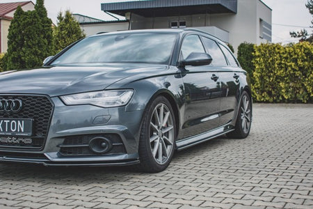 Maxton Side Skirts Audi S6 / A6 S-Line C7 Fl  - Gloss Black