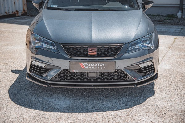 Maxton Front Splitter V.6 Seat Leon Cupra / Fr Mk3 Fl - Gloss Black