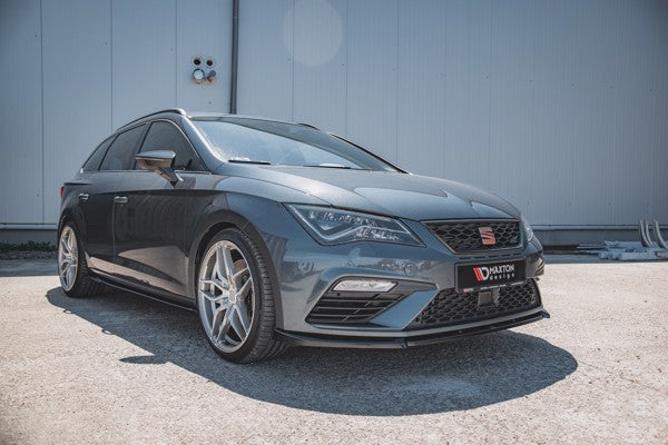 Maxton Front Splitter V.6 Seat Leon Cupra / Fr Mk3 Fl - Gloss Black