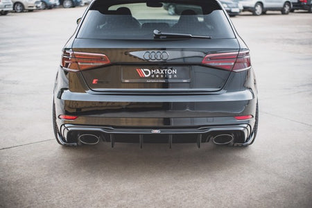 Maxton Rear Side Splitters V.2 Audi RS3 8V Sportback Facelift - Gloss Black
