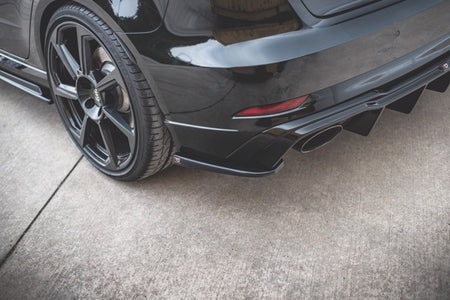 Maxton Rear Side Splitters V.2 Audi RS3 8V Sportback Facelift - Gloss Black