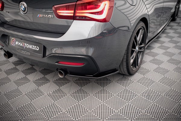 Maxton Rear Side Splitters BMW 1 F20/F21 M-Power (Facelift) - Gloss Black