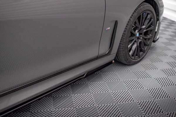 Maxton Side Skirts Diffusers BMW 7 M-Pack G11 Facelift - Gloss Black