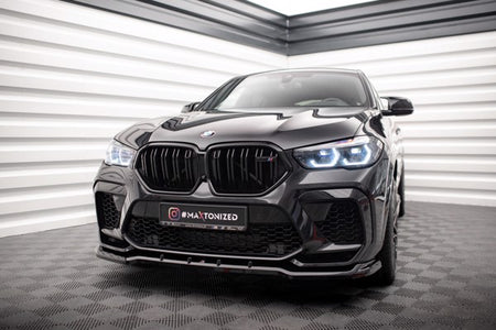 Maxton Front Splitter V.1 BMW X6 M F96 - Gloss Black