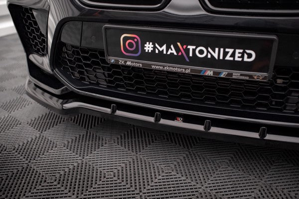 Maxton Front Splitter V.1 BMW X6 M F96 - Gloss Black