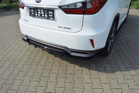 Maxton Central Rear Splitter Lexus Rx Mk4 H (With Vertical Bars) - Gloss Black