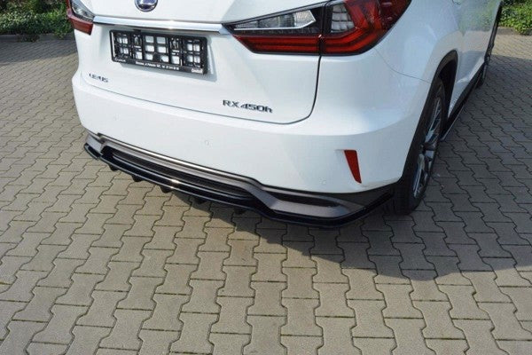Maxton Central Rear Splitter Lexus Rx Mk4 H (With Vertical Bars) - Gloss Black