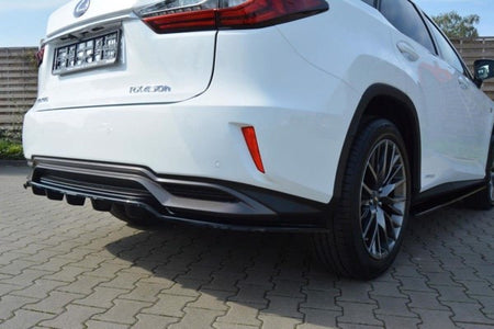 Maxton Central Rear Splitter Lexus Rx Mk4 H (With Vertical Bars) - Gloss Black
