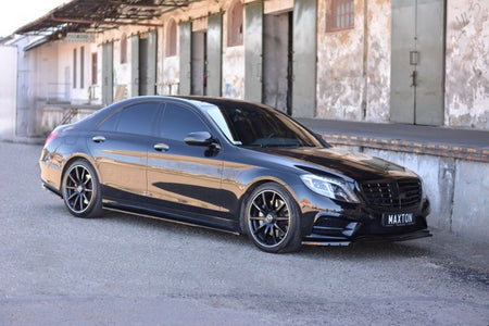Maxton Side Skirts Diffusers Mercedes-Benz S-Class Amg-Line W222 - Gloss Black