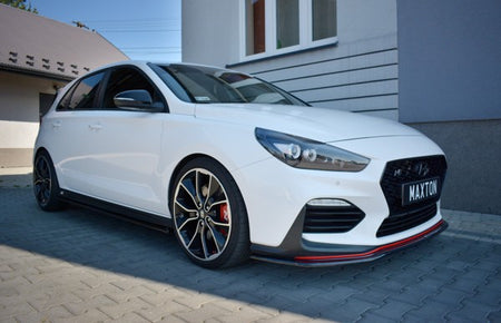 Maxton Front Splitter V.2 Hyundai I30 N Mk3 Hatchback / Fastback - Gloss Black