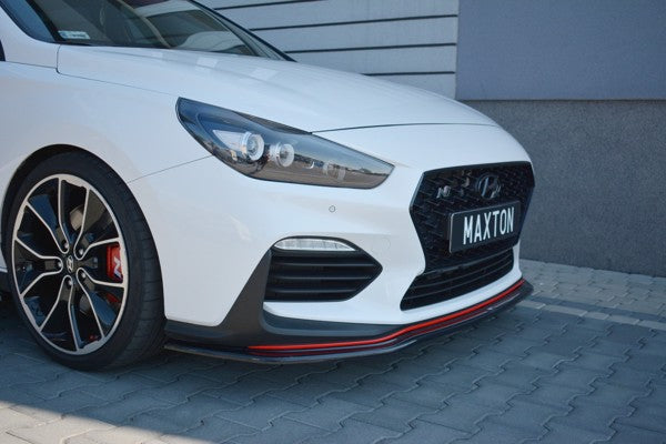 Maxton Front Splitter V.2 Hyundai I30 N Mk3 Hatchback / Fastback - Gloss Black
