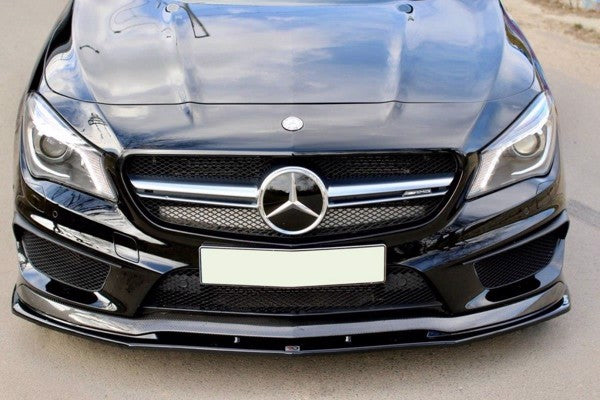 Maxton Front Splitter V.2 Mercedes Cla 45 Amg C117 (Preface) - Gloss Black