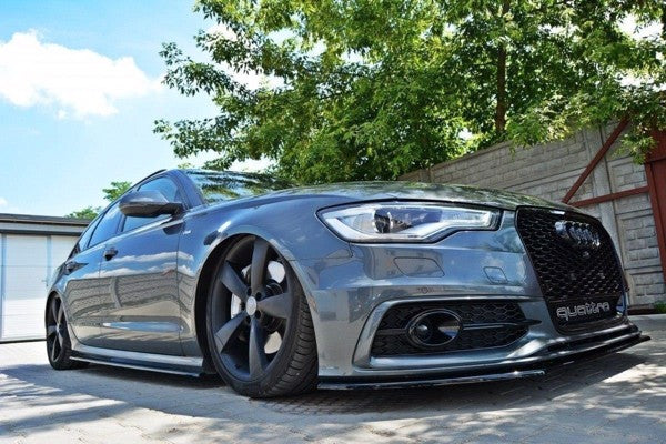 Maxton Side Skirts Diffusers Audi S6 / A6 S-Line C7  - Gloss Black