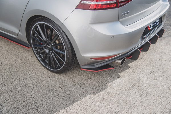 Maxton Racing Durability Rear Side Splitters V.2 VW Golf 7 Gti - Black