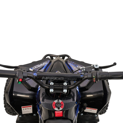 Blå Mini EL ATV Sport 1000W med store offroad-dæk, forhåndsbeskyttelse og kraftig forlygte front til børn og unge
