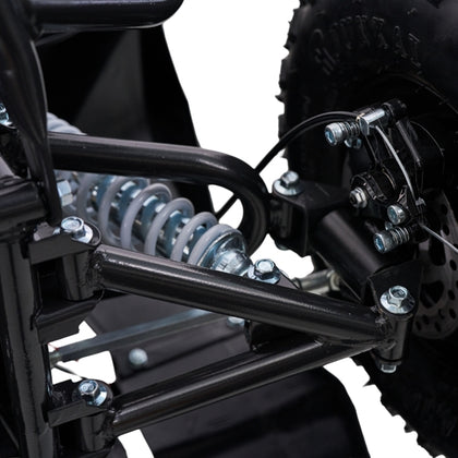 Grøn Mini EL ATV Turbo Brushless 1060W med robuste dæk, kraftig forfjeder og sporty design til terrænkørsel