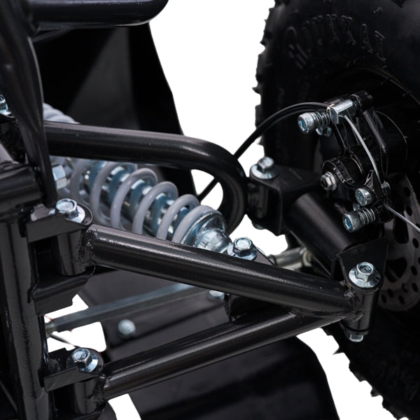 Grøn Mini EL ATV Turbo Brushless 1060W med robuste dæk, kraftig forfjeder og sporty design til terrænkørsel