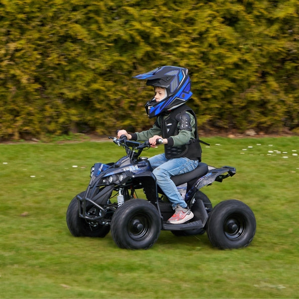 Grøn Mini EL ATV Turbo Brushless 1060W med robuste dæk, kraftig forfjeder og sporty design til terrænkørsel
