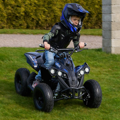 Grøn Mini EL ATV Turbo Brushless 1060W med robuste dæk, kraftig forfjeder og sporty design til terrænkørsel