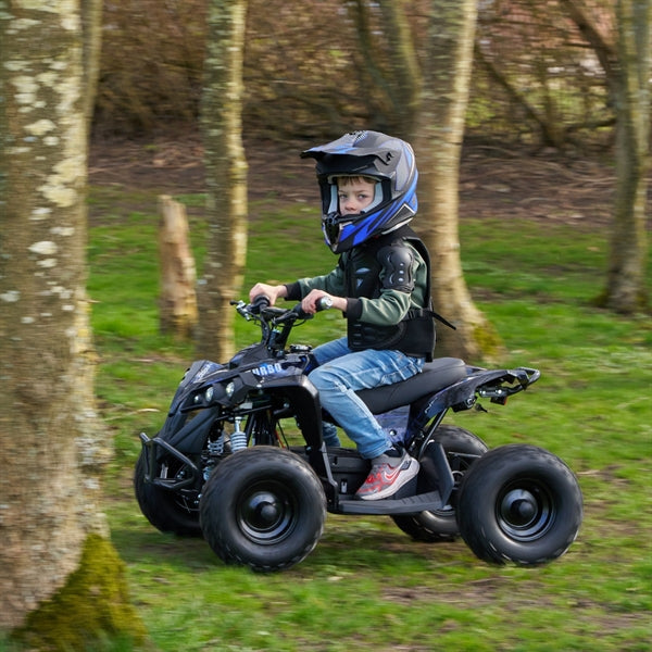 Grøn Mini EL ATV Turbo Brushless 1060W med robuste dæk, kraftig forfjeder og sporty design til terrænkørsel