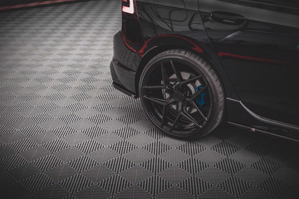 Maxton Rear Side Splitters V.3 For Volkswagen Golf R Mk8 - Gloss Black