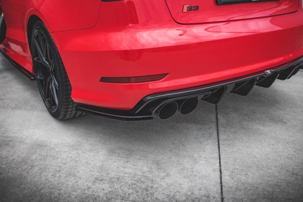 Maxton Rear Side Splitters Audi S3 Sedan 8V - Gloss Black