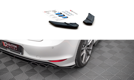 Maxton Rear Side Splitters V.3 Volkswagen Golf R Mk7 - Gloss Black