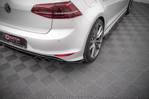 Maxton Rear Side Splitters V.3 Volkswagen Golf R Mk7 - Gloss Black