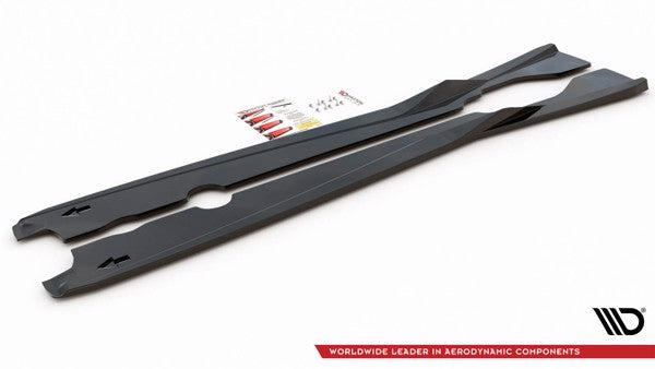 Maxton Side Skirts Diffusers Chevrolet Corvette C8 - Gloss Black