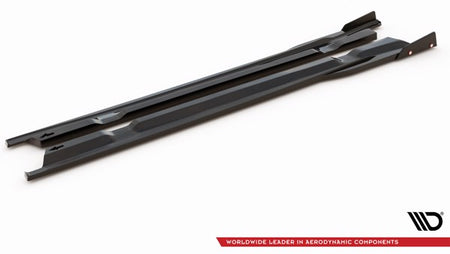 Maxton Side Skirts Diffusers + Flaps Nissan Gtr R35 Facelift - Gloss Black