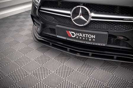 Maxton Street Pro Front Splitter Mercedes A35 Amg / Amg-Line Aero Pack W177  - Black