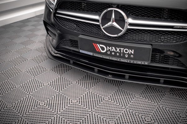 Maxton Street Pro Front Splitter Mercedes A35 Amg / Amg-Line Aero Pack W177  - Black