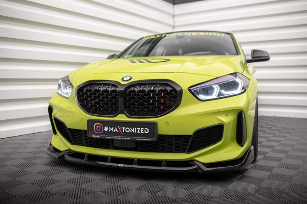 Maxton Front Splitter V.7 For BMW 1 F40 M-Pack / M135I  - Gloss Black