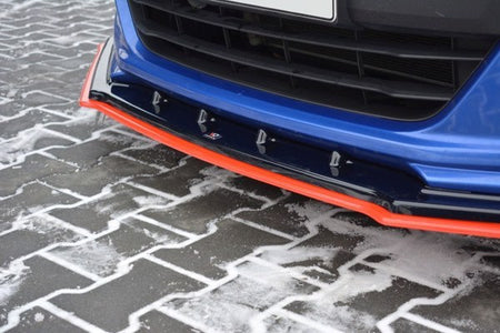 Maxton Front Splitter V.4 Subaru Brz Facelift - Gloss Black + Red
