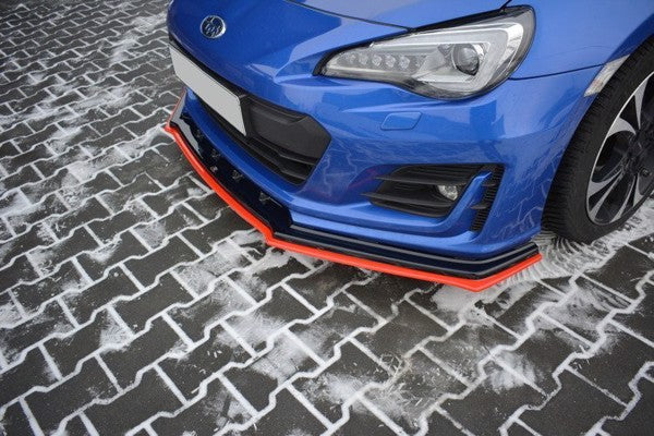 Maxton Front Splitter V.4 Subaru Brz Facelift - Gloss Black + Red