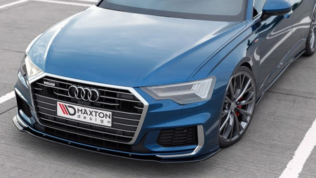 Maxton Front Splitter V.2 Audi A6 S-Line / S6 C8  - Gloss Black