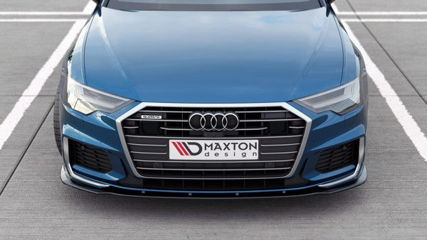 Maxton Front Splitter V.2 Audi A6 S-Line / S6 C8  - Gloss Black