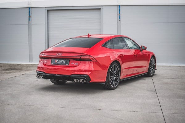 Maxton Rear Valance + Exhaust Ends Imitation Audi A7 C8 S-Line - Chrome 