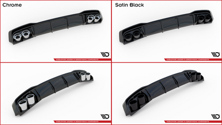 Maxton Rear Valance + Exhaust Ends Imitation Audi A7 C8 S-Line - Chrome 