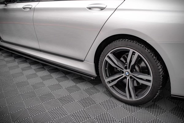 Maxton Side Skirts Diffusers For BMW 7 Long M-Pack G12 - Gloss Black