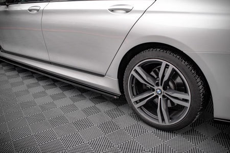 Maxton Side Skirts Diffusers For BMW 7 Long M-Pack G12 - Gloss Black