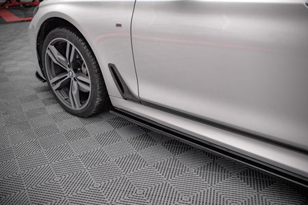 Maxton Side Skirts Diffusers For BMW 7 Long M-Pack G12 - Gloss Black
