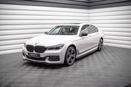 Maxton Side Skirts Diffusers For BMW 7 Long M-Pack G12 - Gloss Black
