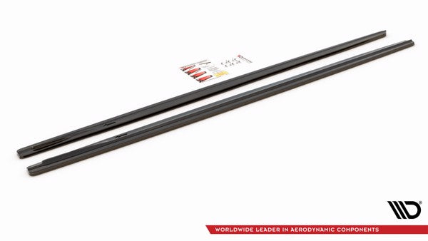 Maxton Side Skirts Diffusers For BMW 7 Long M-Pack G12 - Gloss Black