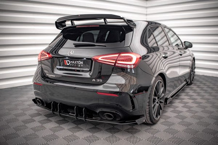 Maxton Street Pro Rear Valance + Flaps Mercedes A35 Amg Hatchback Aero Pack W177 - Black + Gloss Flaps    