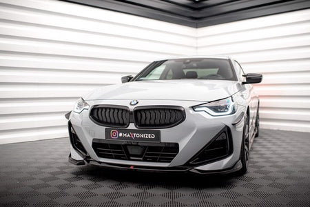 Maxton Front Splitter V.1 BMW 2 Coupe M-Pack / M240I G42 - Gloss Black