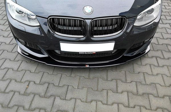 Maxton Front Splitter V.1 For BMW 3 E92 M-Pack Facelift - Gloss Black
