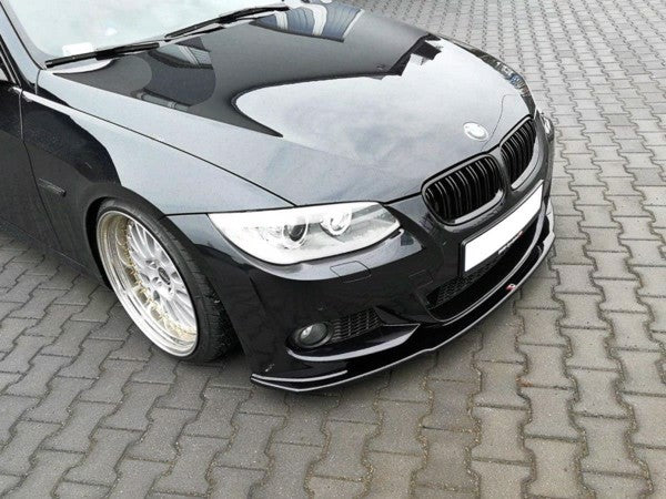 Maxton Front Splitter V.1 For BMW 3 E92 M-Pack Facelift - Gloss Black